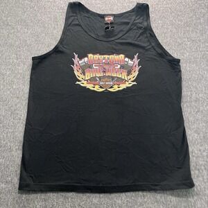 Harley Davidson Tank Top Men XL Black Daytona Beach Florida Sleeveless Shirt